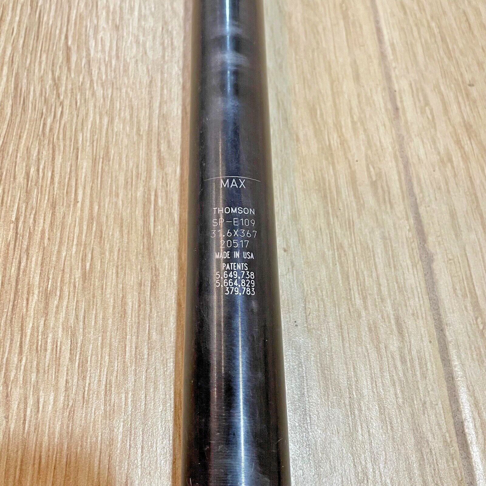 Thomson Elite 31.6 x 367mm Seatpost Black MTB Post SP E109