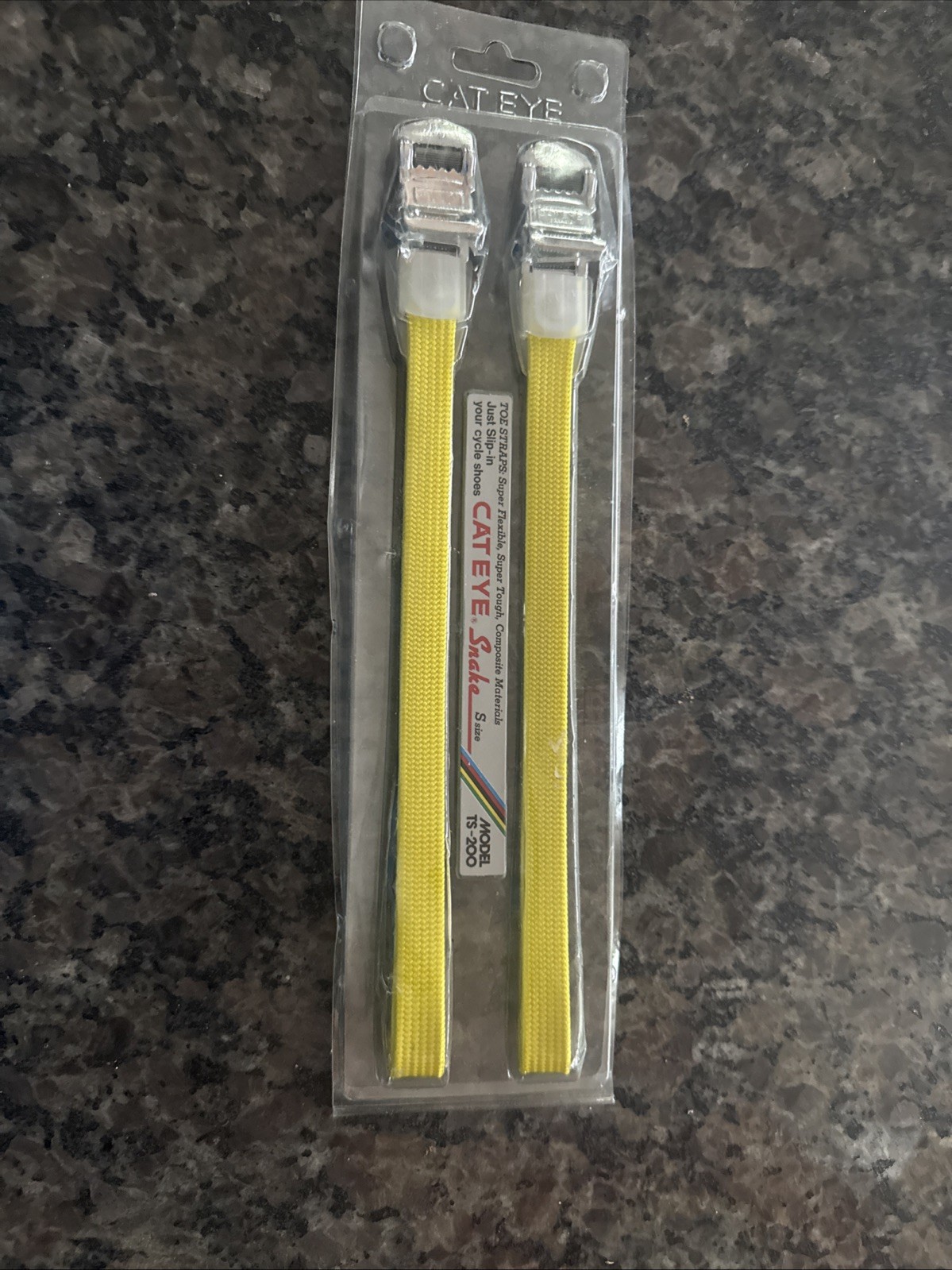 NOS Cat Eye Snake TS-200 Vintage Bike Toe Clip Straps – Blue,yellow,white,black