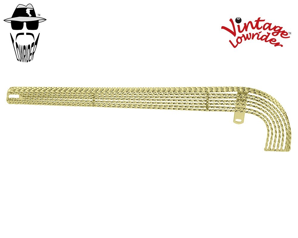 VINTAGE LOWRIDER LUCKY 7 TWISTED SQUARE GOLD CHAIN GUARD 26″ LOWRIDER BIKES.