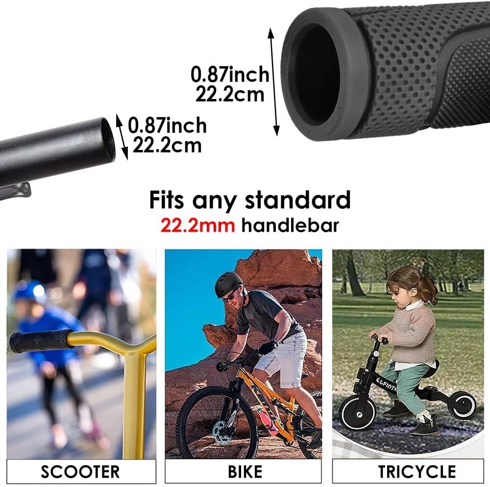 Kids and Adults 132mm No-Slip Bike Handlebar Grips | Bright Color Options