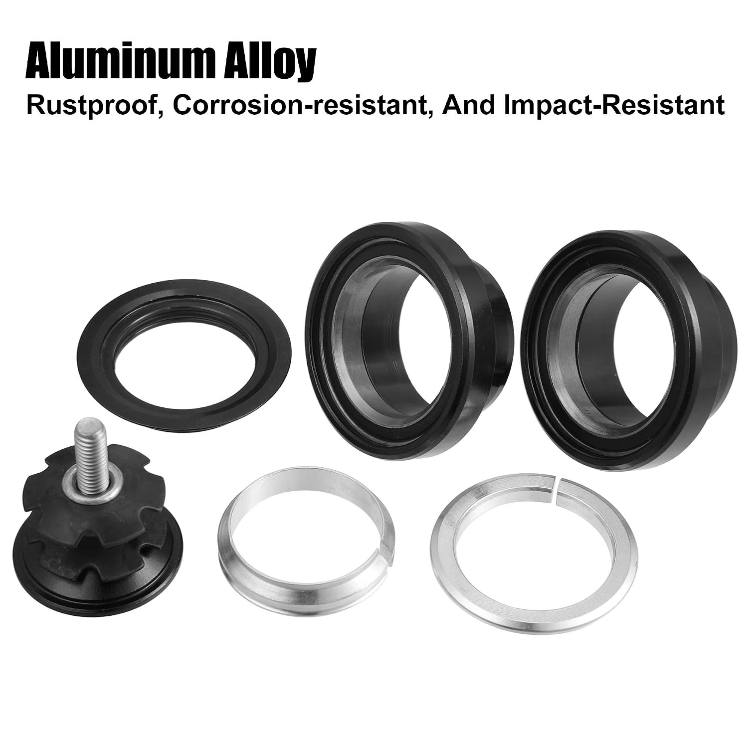 X AUTOHAUX 34mm 1-1/8″ Threadless Bicycle Headset Combo Bike Threadless External