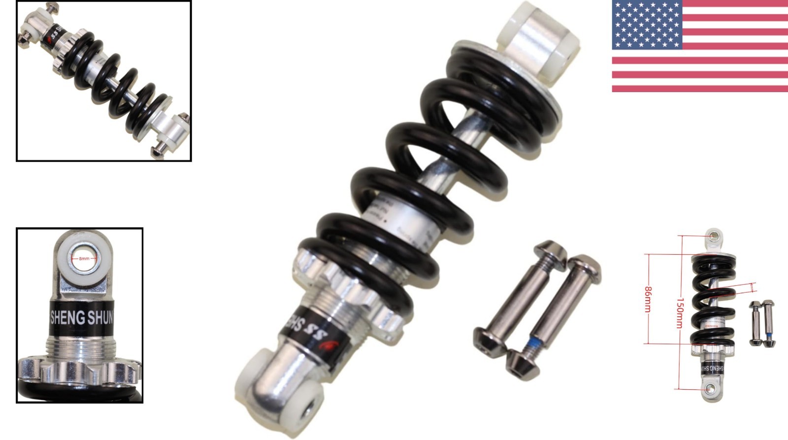 Universal Fit 150mm Rear Shock Absorber – 1200LB for All Dirt Bikes & ATVs