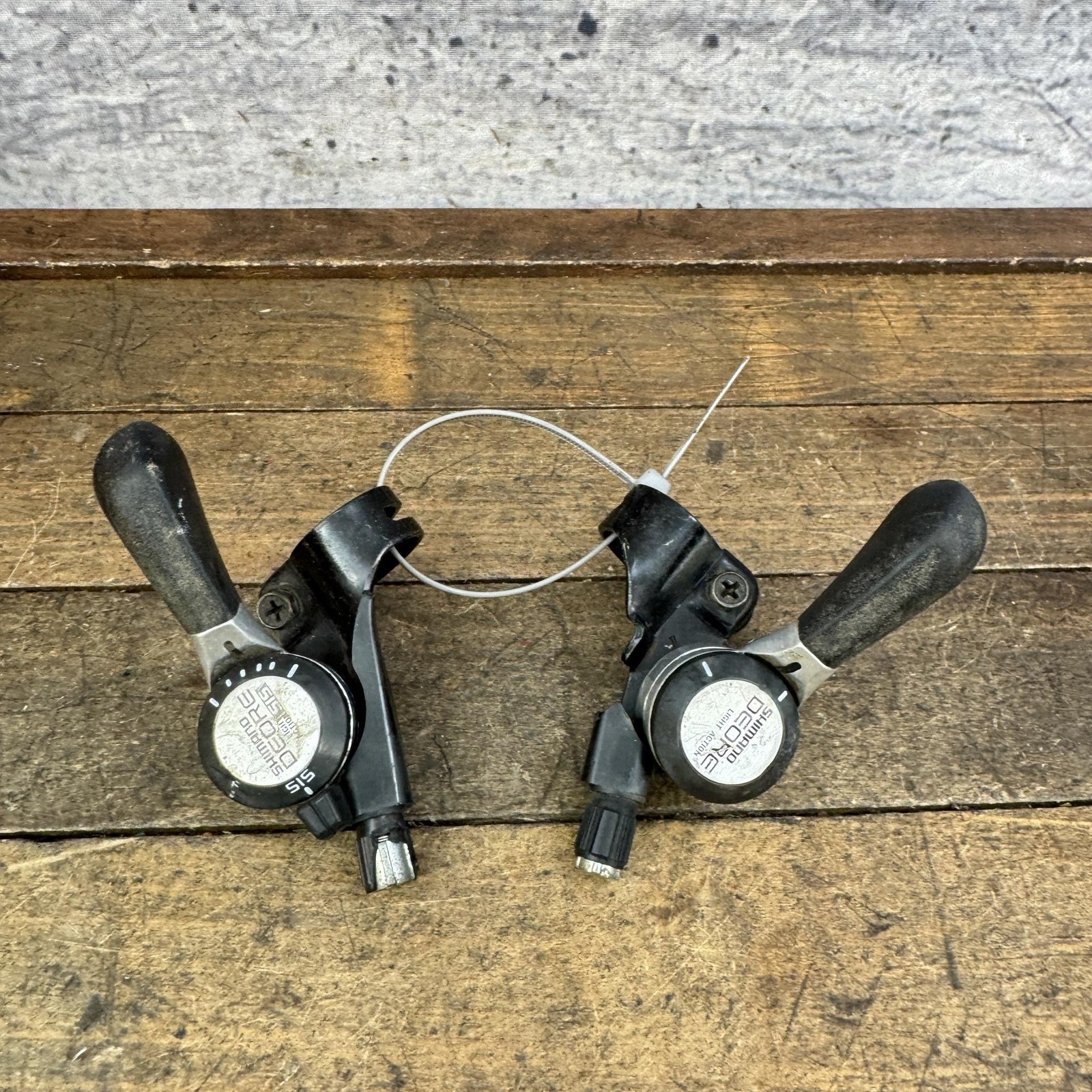 Vintage Shimano Deore SL-MT60 6 Speed Thumb Shifter Set MTB Black 6s ATB 80s