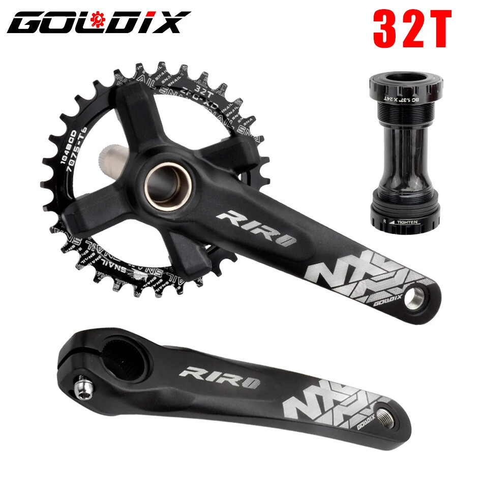 MTB Bike Crankset Hollow Integrated Crank 104BCD 32 34 36 38 40 42T Crankset BB