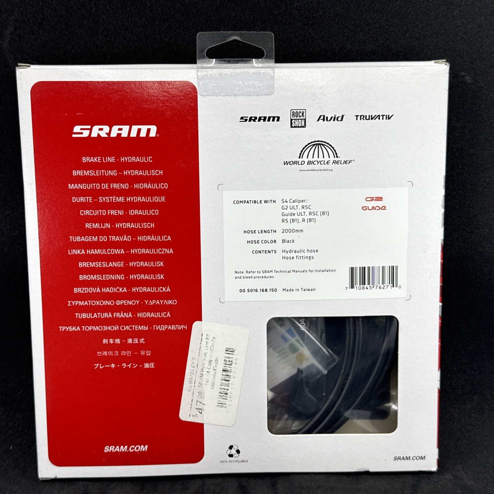 SRAM Hydraulic Line Kit – For S4 Calipers Guide Ultimate RSC RS R T G2 2000mm