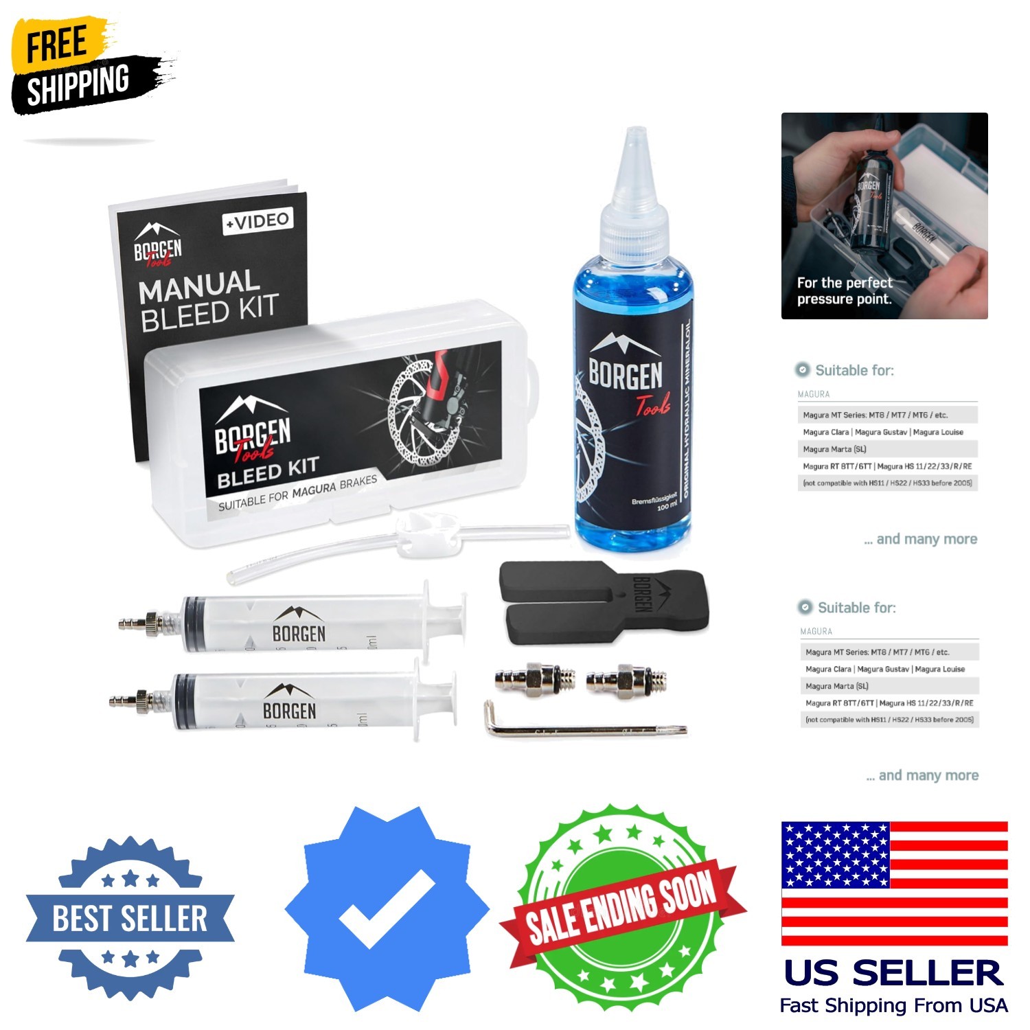 Bike Brake Bleed Kit for Magura Hydraulic Disc Brakes I Bicycle Bleed Kit wit…