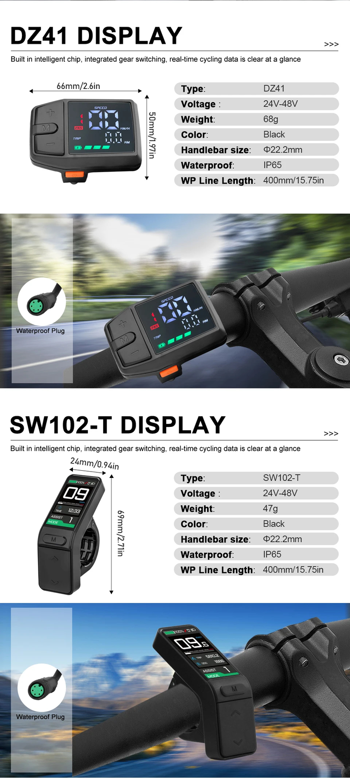 24V 36V 48V LCD Smart Display Electric Bicycle Mid Drive Motor Waterproof Kit