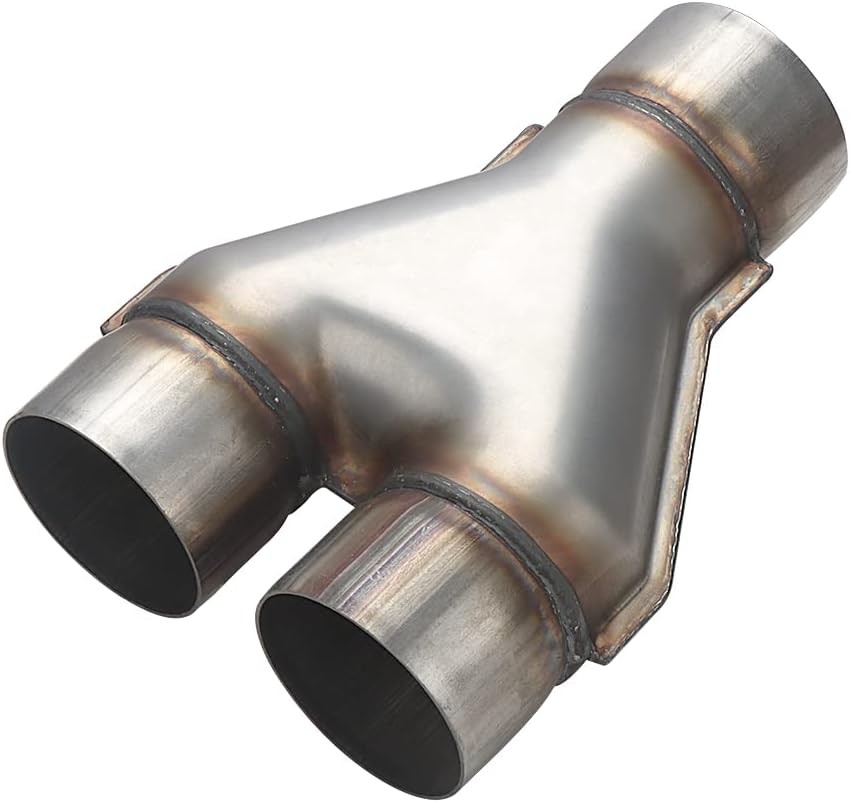 Exhaust 3″ Inlet, Stainless Steel 10″ Long Dual 3″ 3.0inch 10″Long Wide Y Pipe