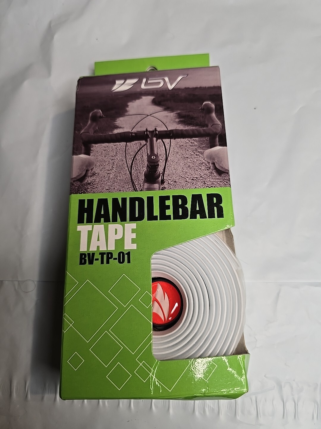 BV EVA Road Bike Handlebar Tapes, Box With 2 Rolls Cycling Handle Wraps White