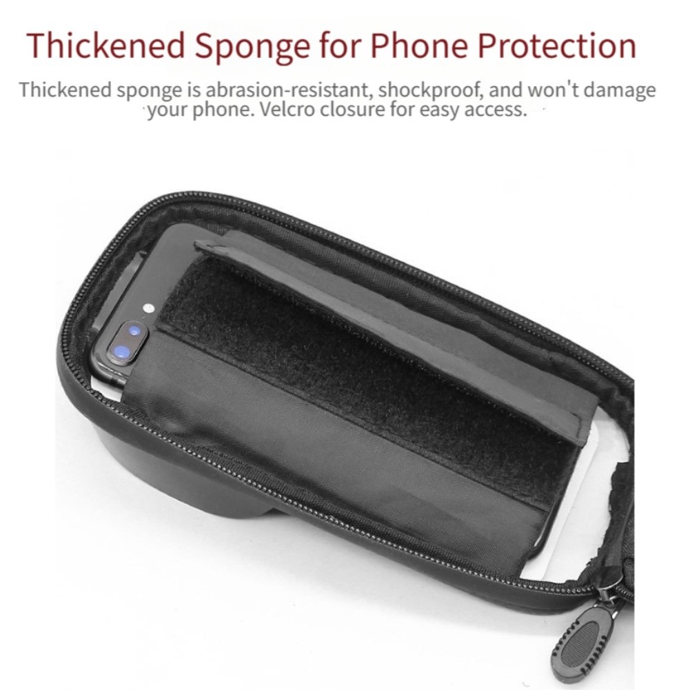 Bike Top Tube Bag 20 cm Hard Shell Waterproof Touchscreen Friendly for Riders