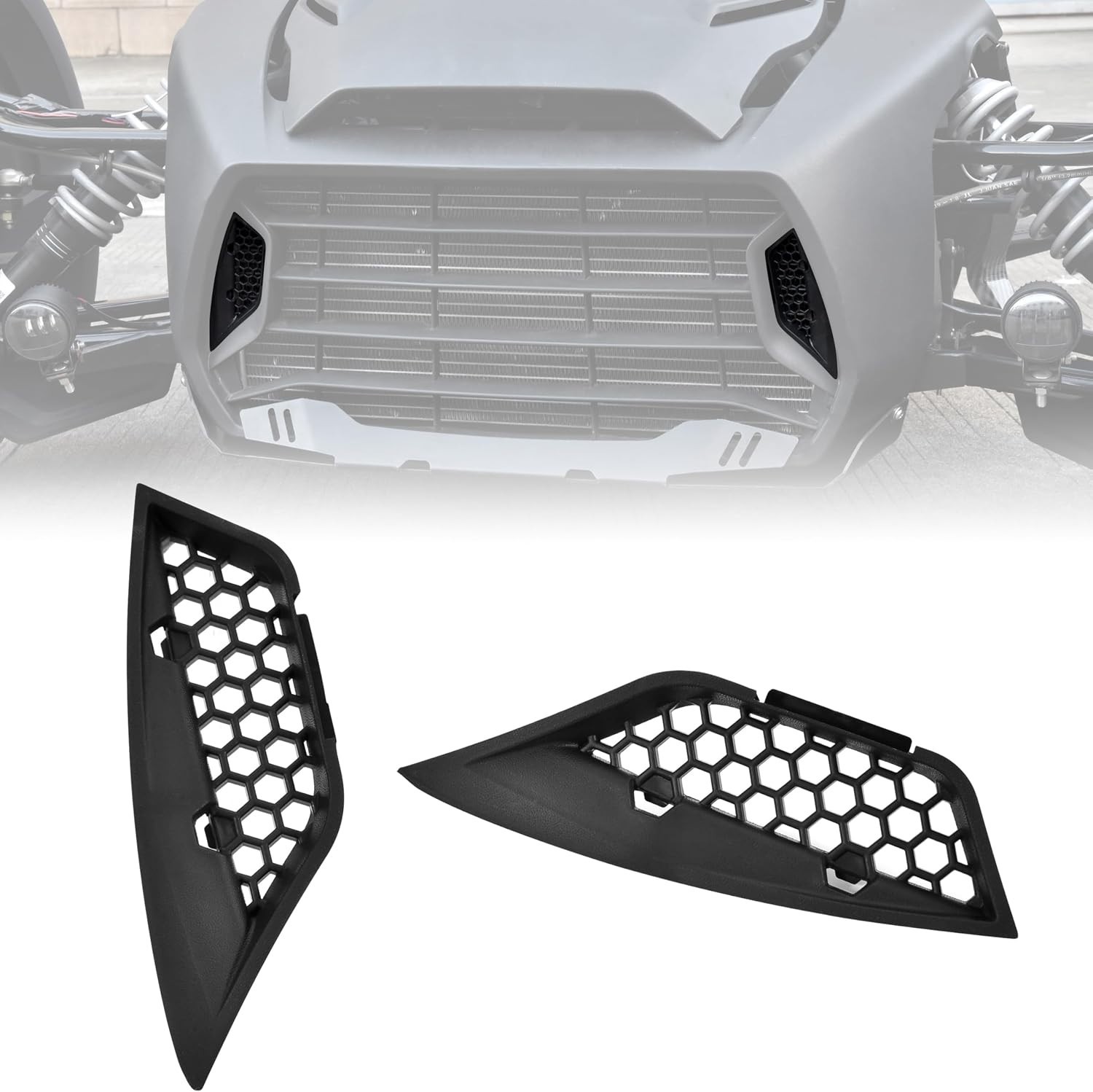Full-Grille Protection Inserts for All Can-Am Ryker Models – Black ABS Design