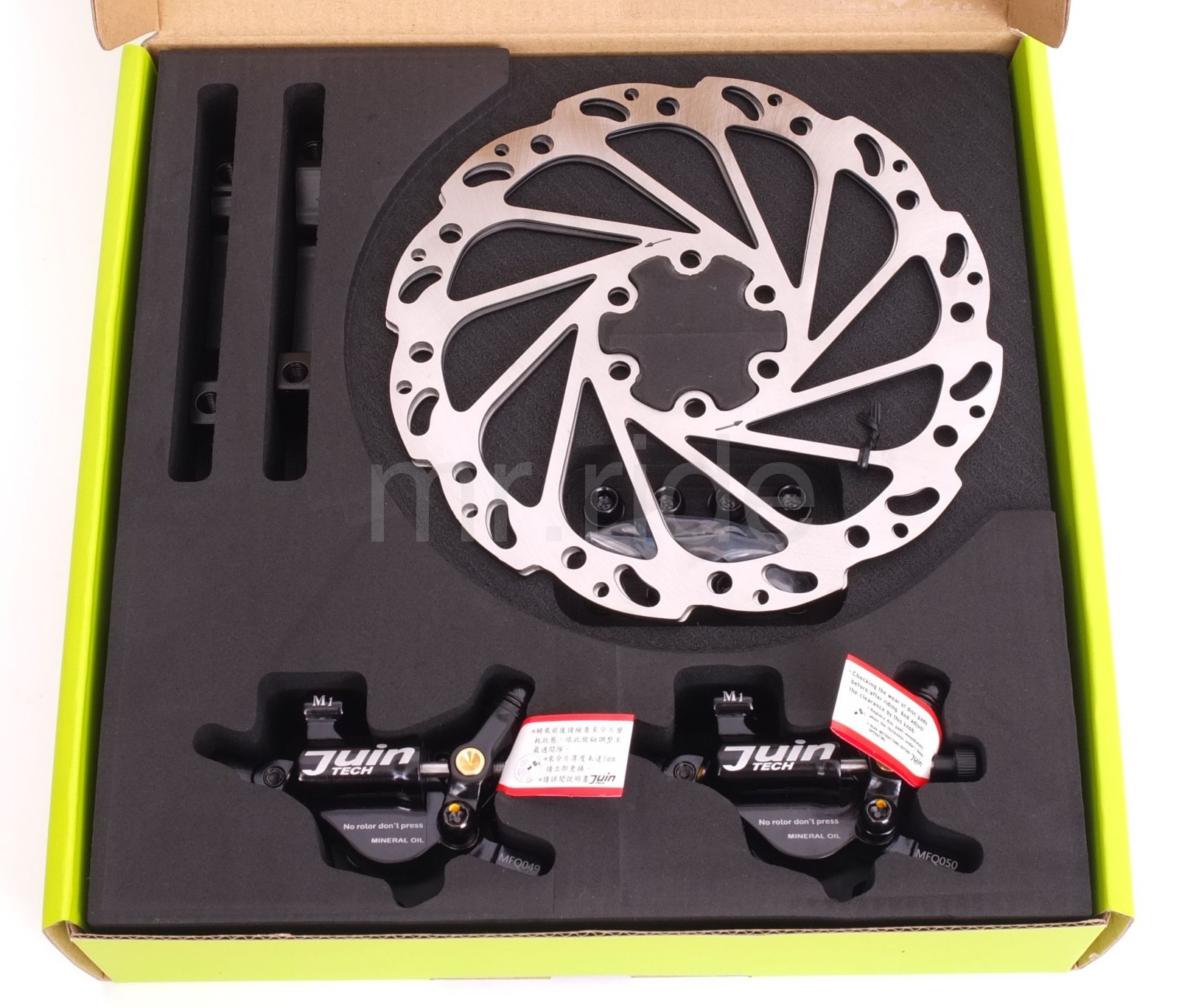 Juin Tech M1 – Cable actuated hydraulic MTB Disc Brake set w/160mm Rotor Black