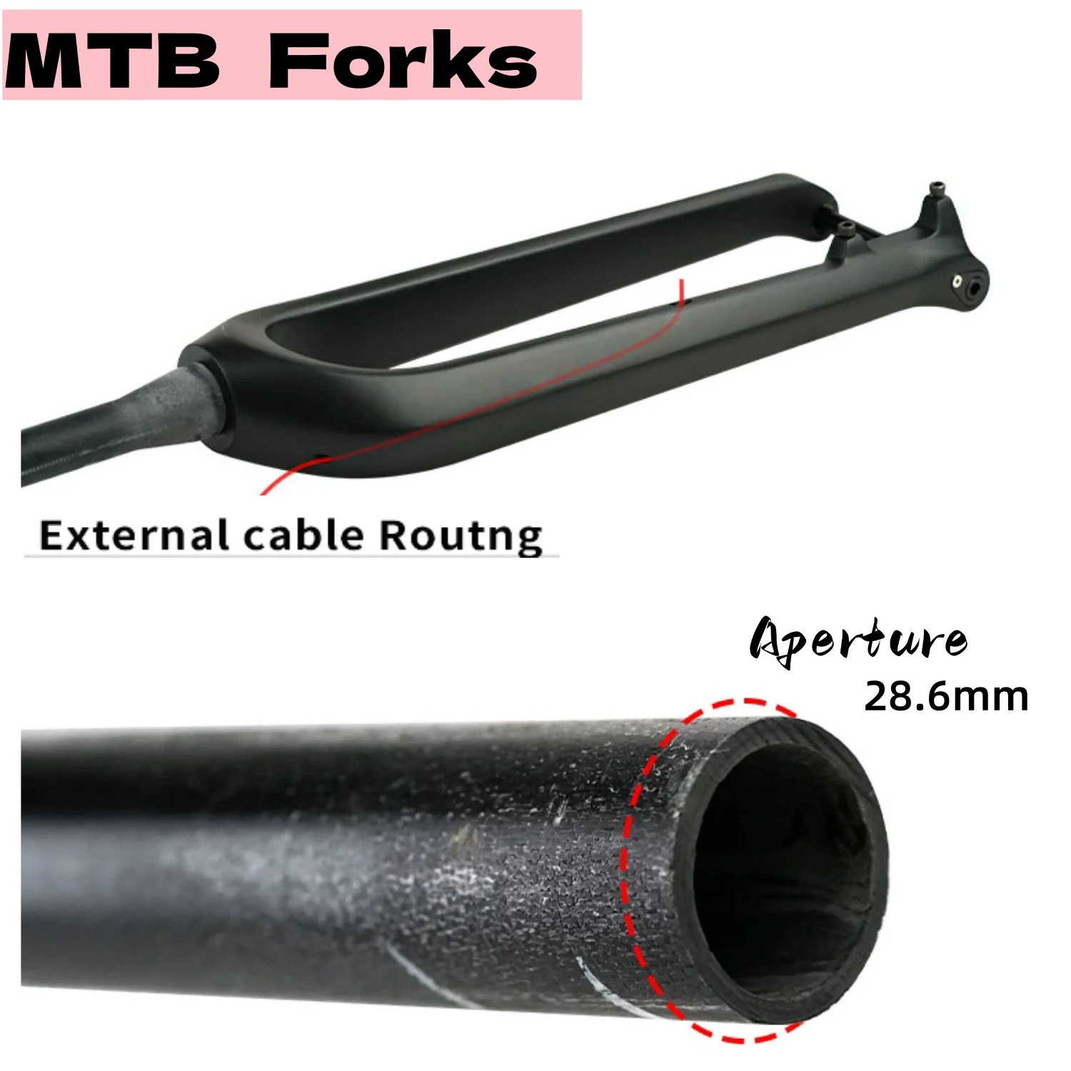 29/27.5 Inches Full Carbon Fiber MTB Bicycle Front Fork 110*15MM BOOST