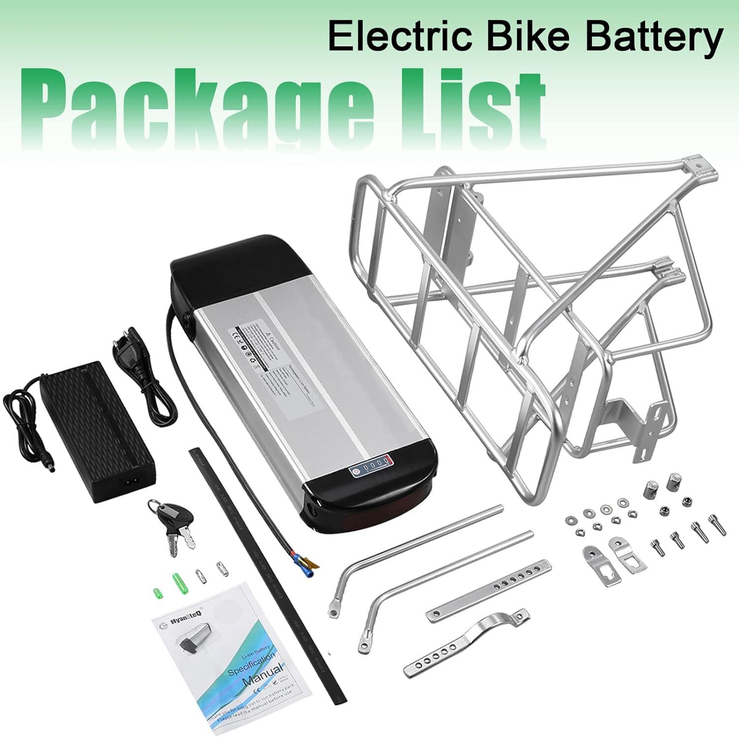 36V 20A Ebike Luggage Rack Lithium Battery Pack 800Wh Replacement Li-ion Battery