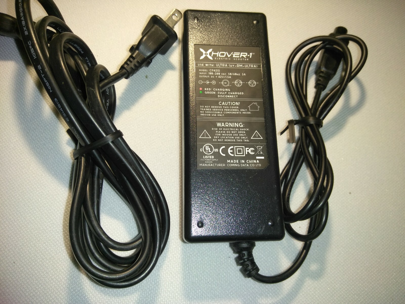 XHOVER-1 CP4215, DC 42V/1.5A ELECTRIC SCOOTER Adapter :use with : NOMAD / BEAST