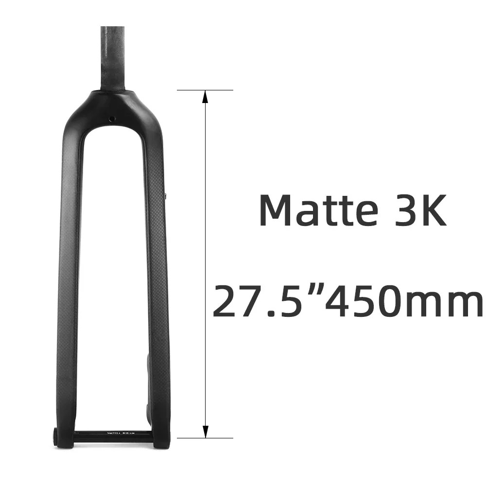 Mountain Carbon Bicycle Fork Bicycle Hard Fork Tube Thru Axle15*100mm Bike Parts