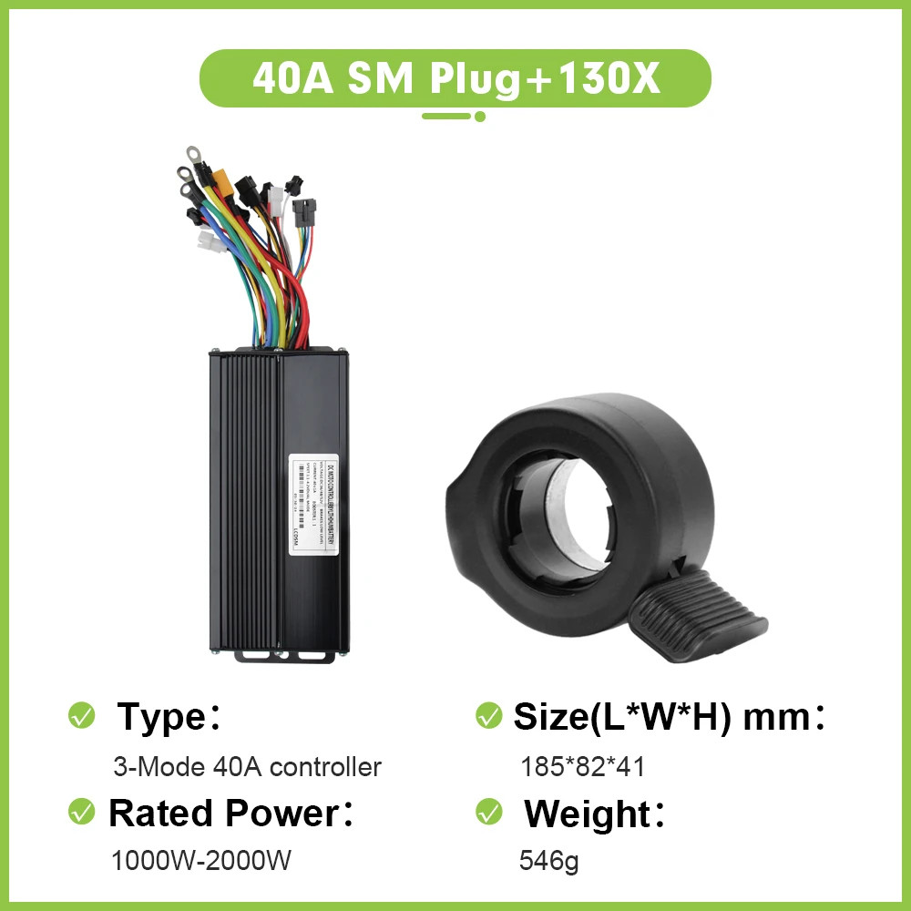 Electric Bike 40A 36V/48V/52V Three Mode SineWave Controller with LCD Display