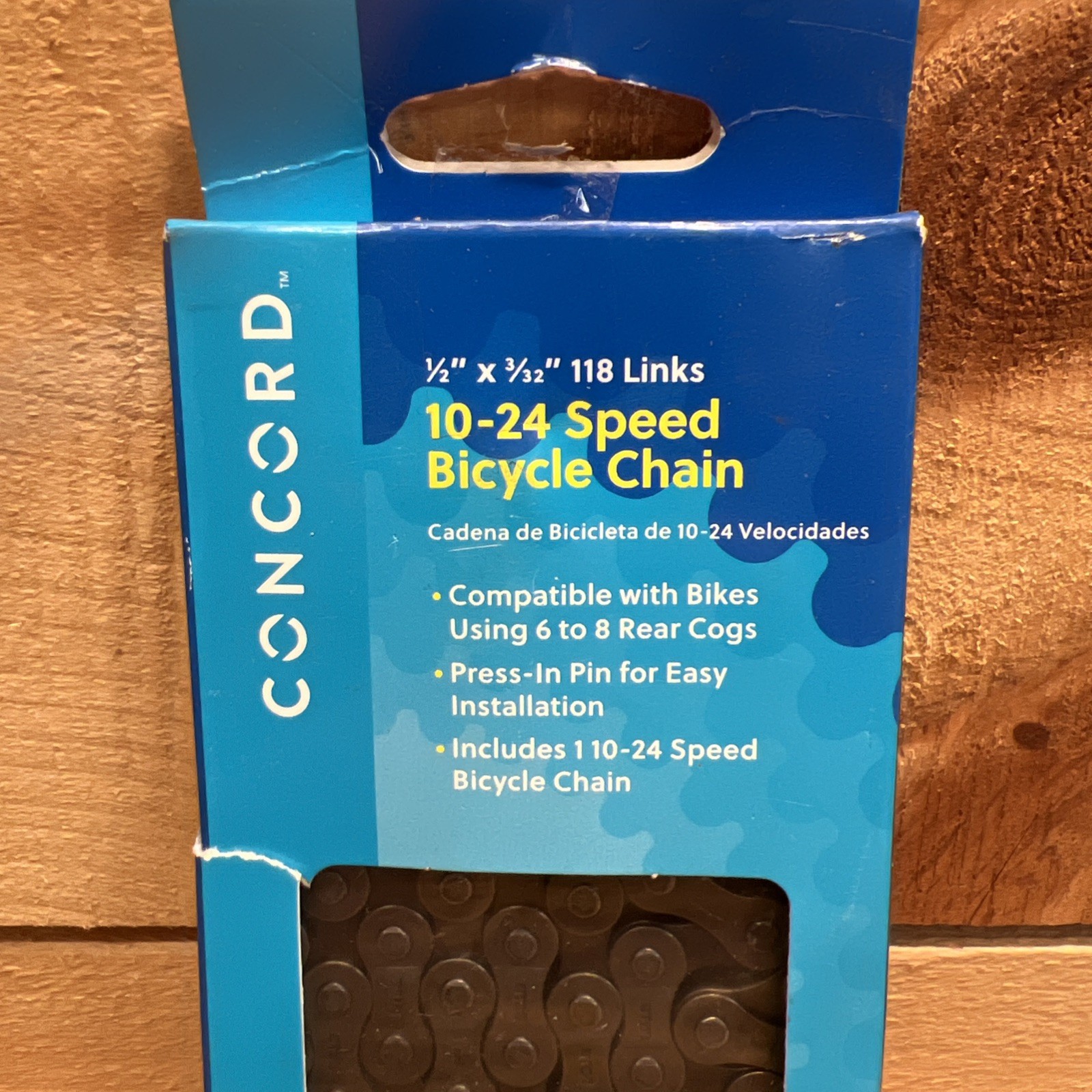 Concord ( Walmart Brand) 10-24 speed bicycle chain 1/2″ x 3/32″ 118 Links