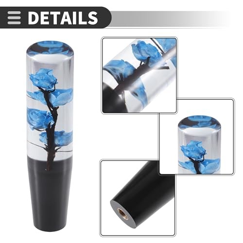 Universal Rose Flower Car Gear Shift Knob, Manual Automatic Stick 20cm Blue