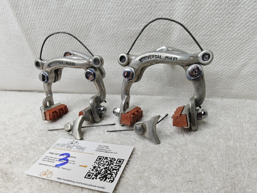 Universal Mod 61 Centerpull Brake Calipers Set F+R | Complete | 1960s Olmo
