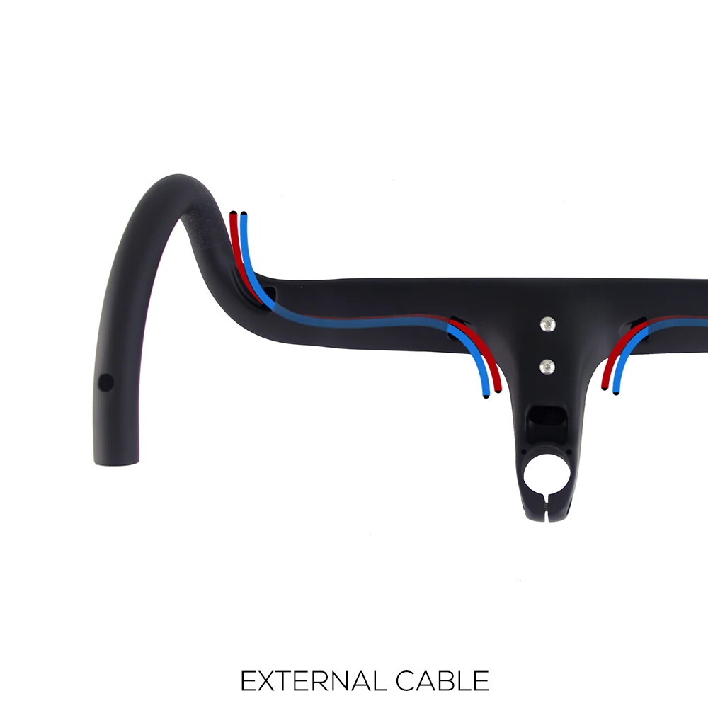 Road Bike Integrated Handlebar Cable Di2 Full Carbon Handlebar with Spacers Part