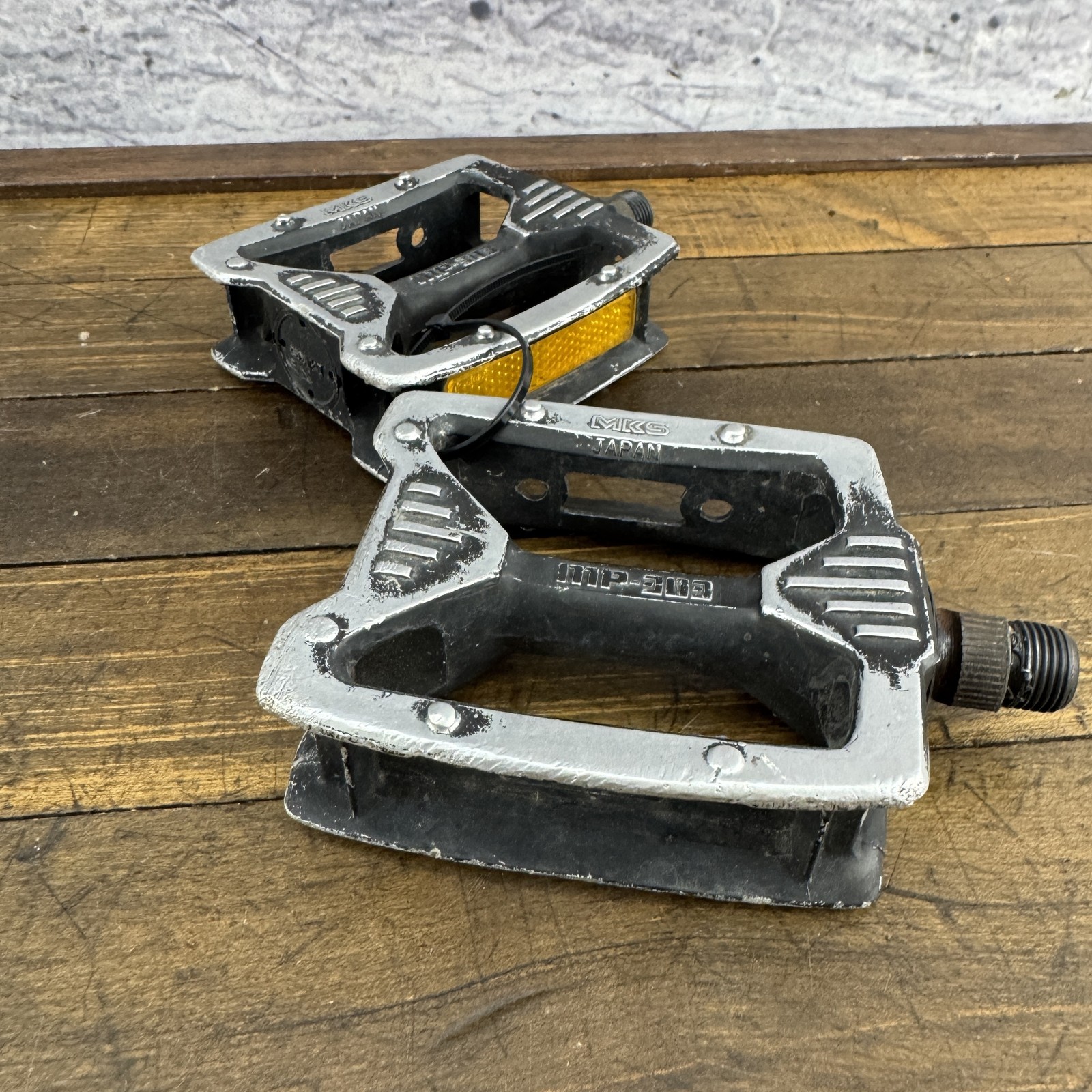 Vintage MKS Japan MP-303 Mountain Bike Pedals BMX 1980s 9/16 Platform 495