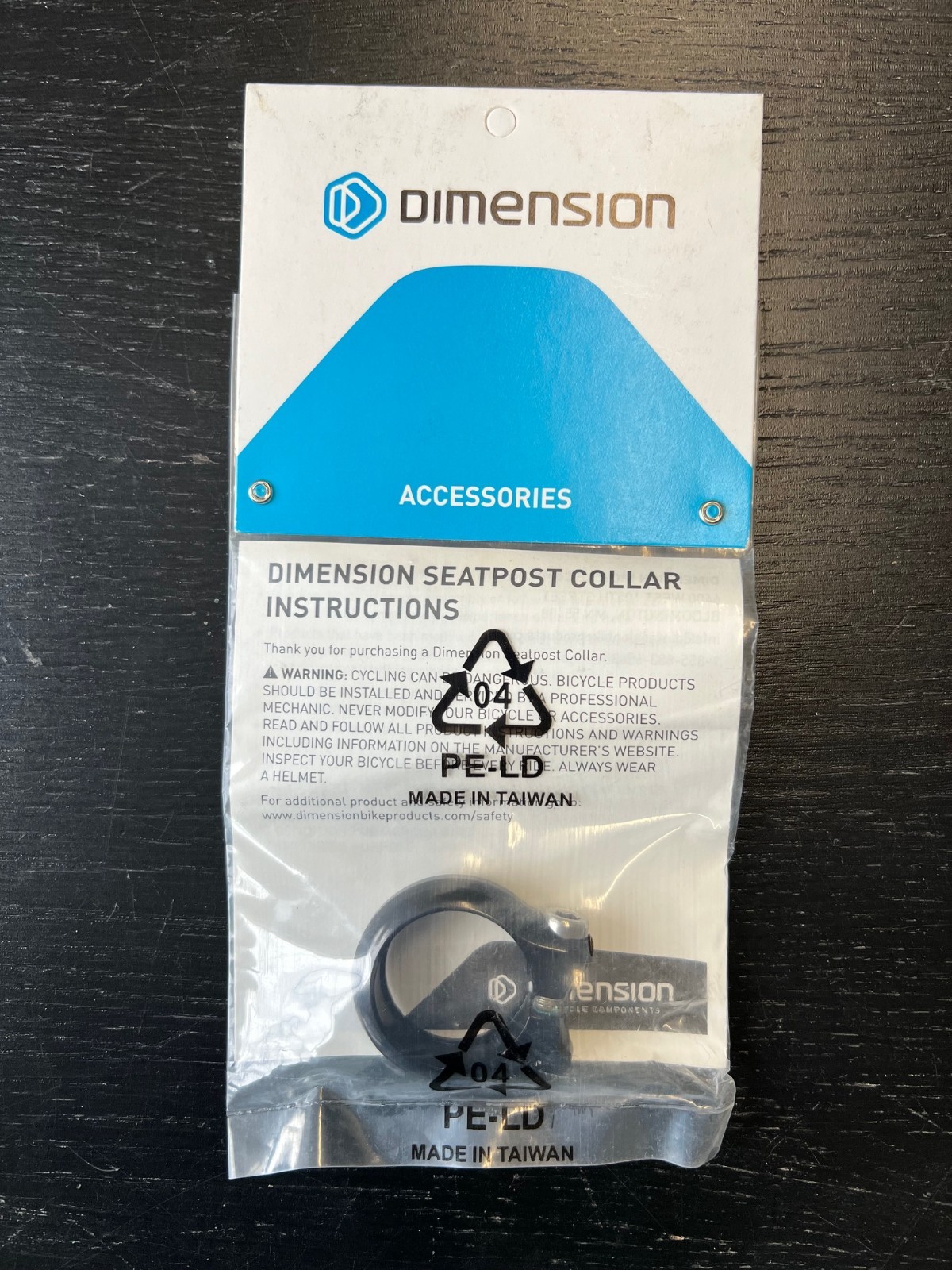 Dimension Bicycle Seatpost Collar 30.0mm Clamp Black