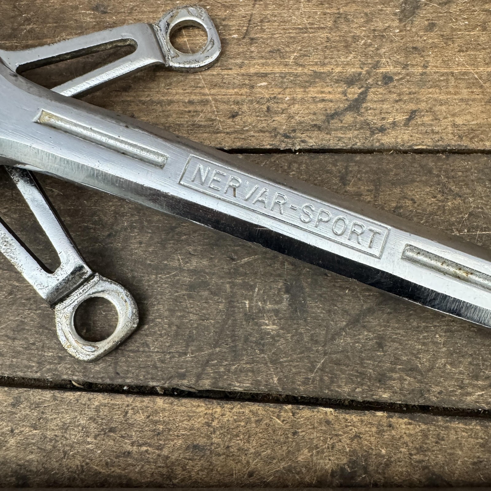 Vintage Nervar Sport Crankset Steel 128 BCD Square Taper Chrome France 5-Bolt