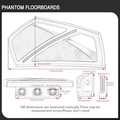 Motorcycle Floorboards Phantom Front Foot Pegs Footrest for Harley Chrome