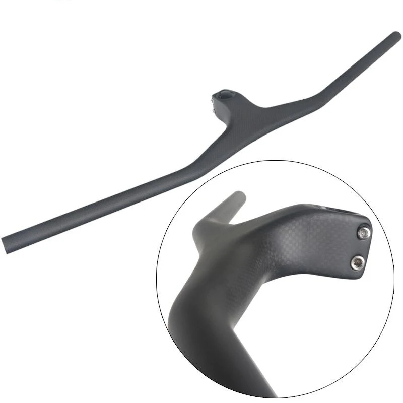 Mountain Bike Carbon Bicycle Handlebar and Stem Integrated Bar -17 Degrees Angle