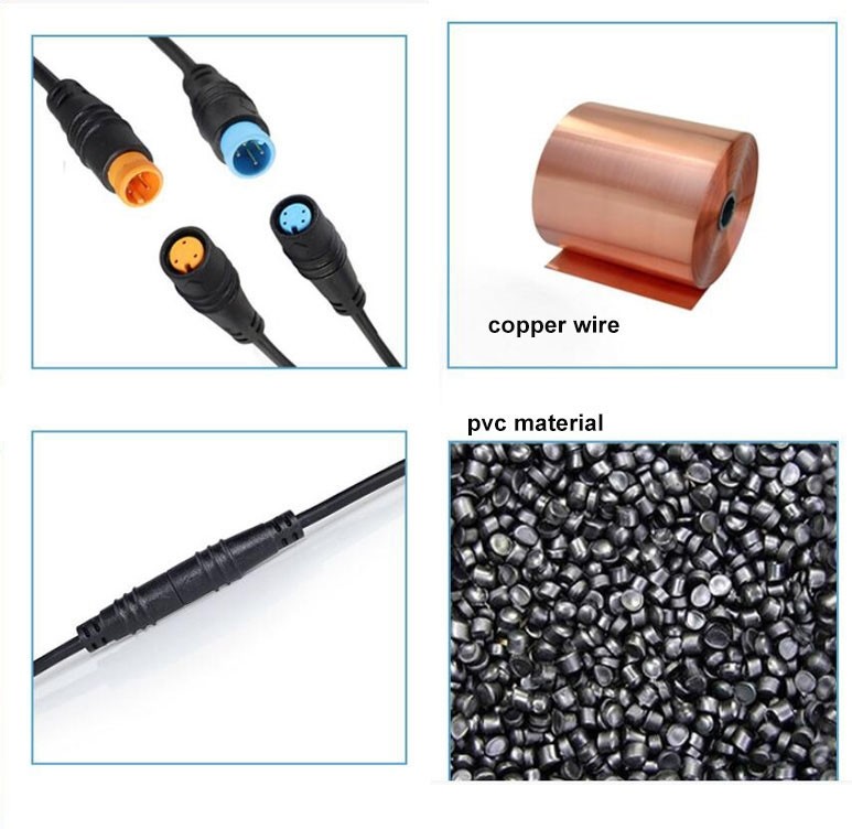 0.3m M8 2 3 5 Pin E-bike male to female M/F Ebike Cable Bicycle Waterproof
