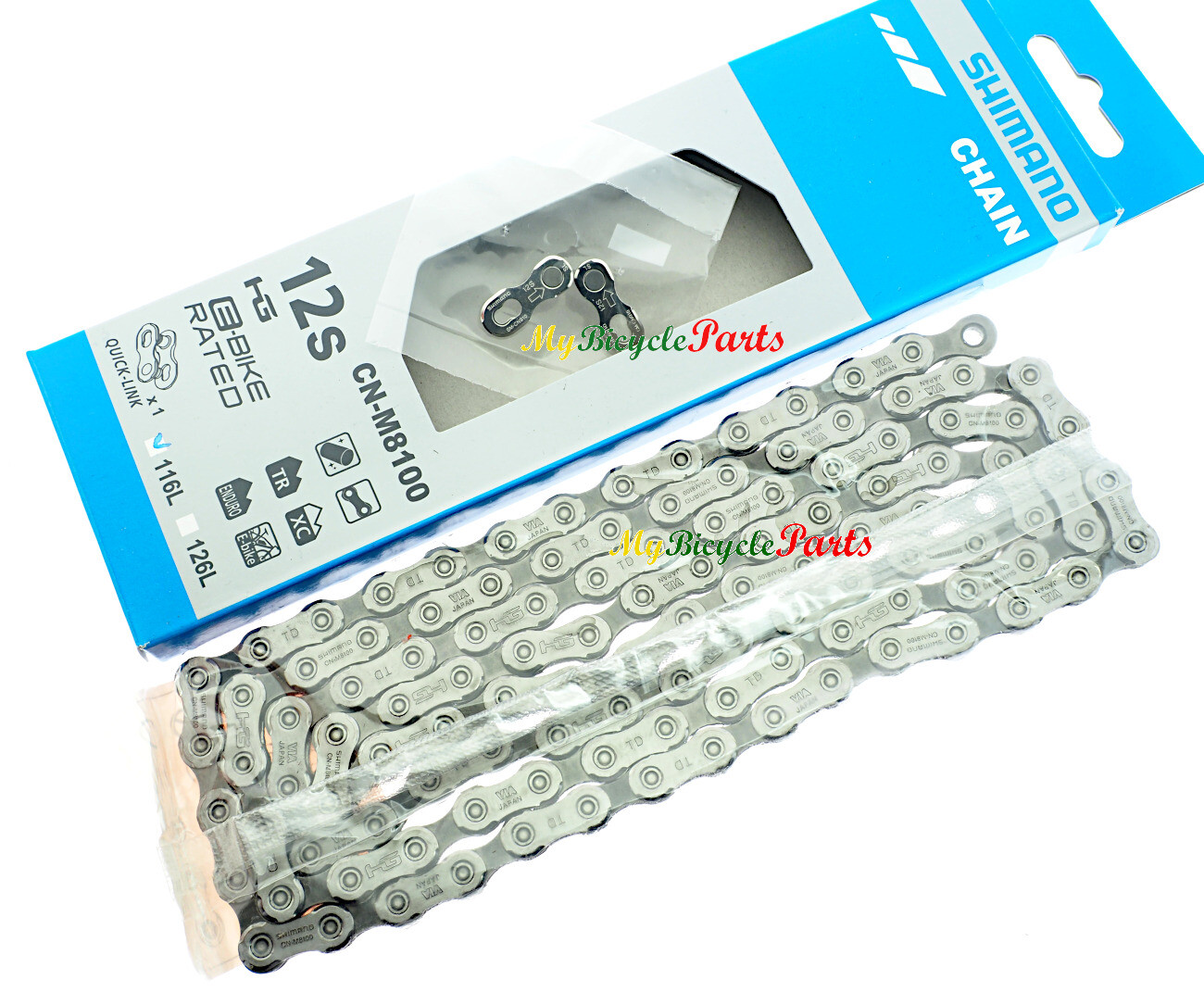 Shimano XT CN-M8100 SIL-TEC 1×12 2×12 Speed Chain w/Quick Link 1 Pair 116 Links