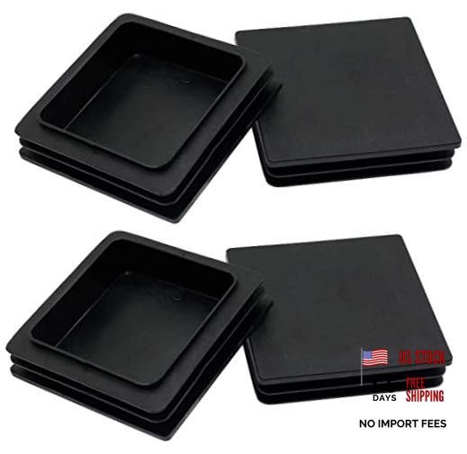 4 Pack 3 Inch Square Plastic Plugs,End Caps 75mm×75mm Insert End 3 in * 3 in