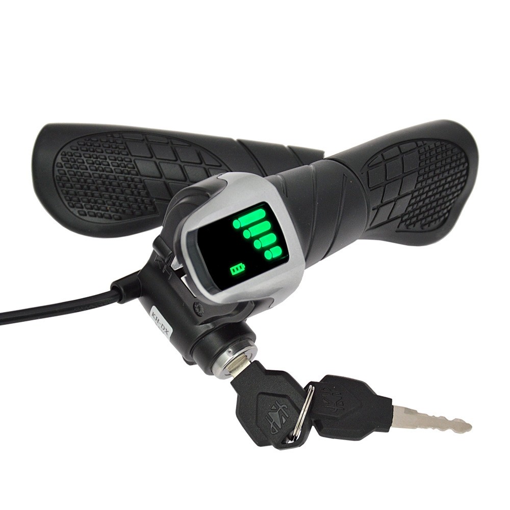 36V/48V E-Bike/Scooter Split Throttle Handle with Power Display & Key Lock USA