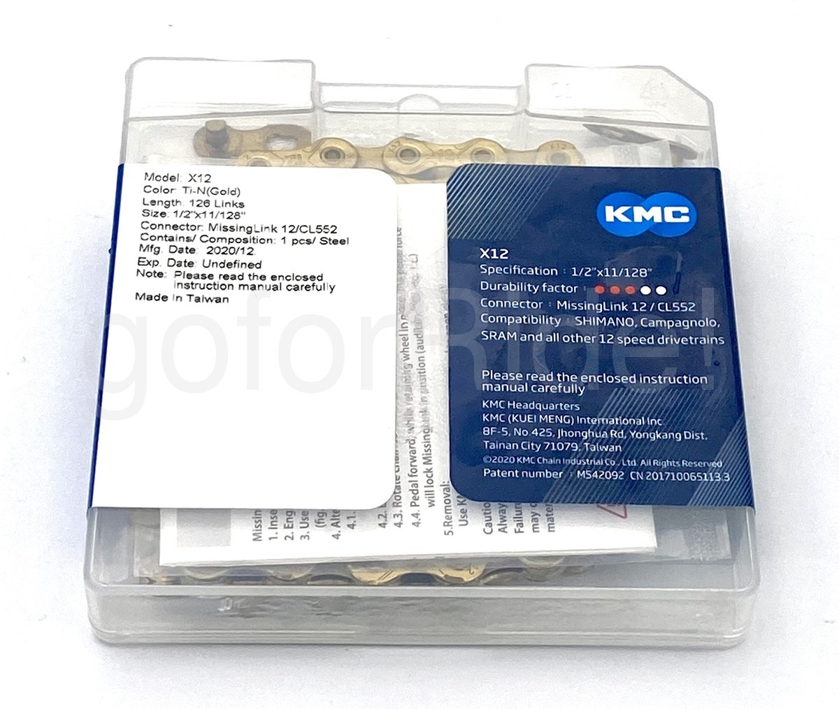 KMC X12 12-Speed 126L Bike Chain Ti Gold for Shimano,SRAM,12S Driverrains NIB