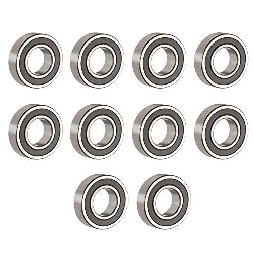 R12-2RS Bearings, 3/4 x 1-5/8 x 7/16 Inch Ball R12-2RS (10 Pack) 10 Silver