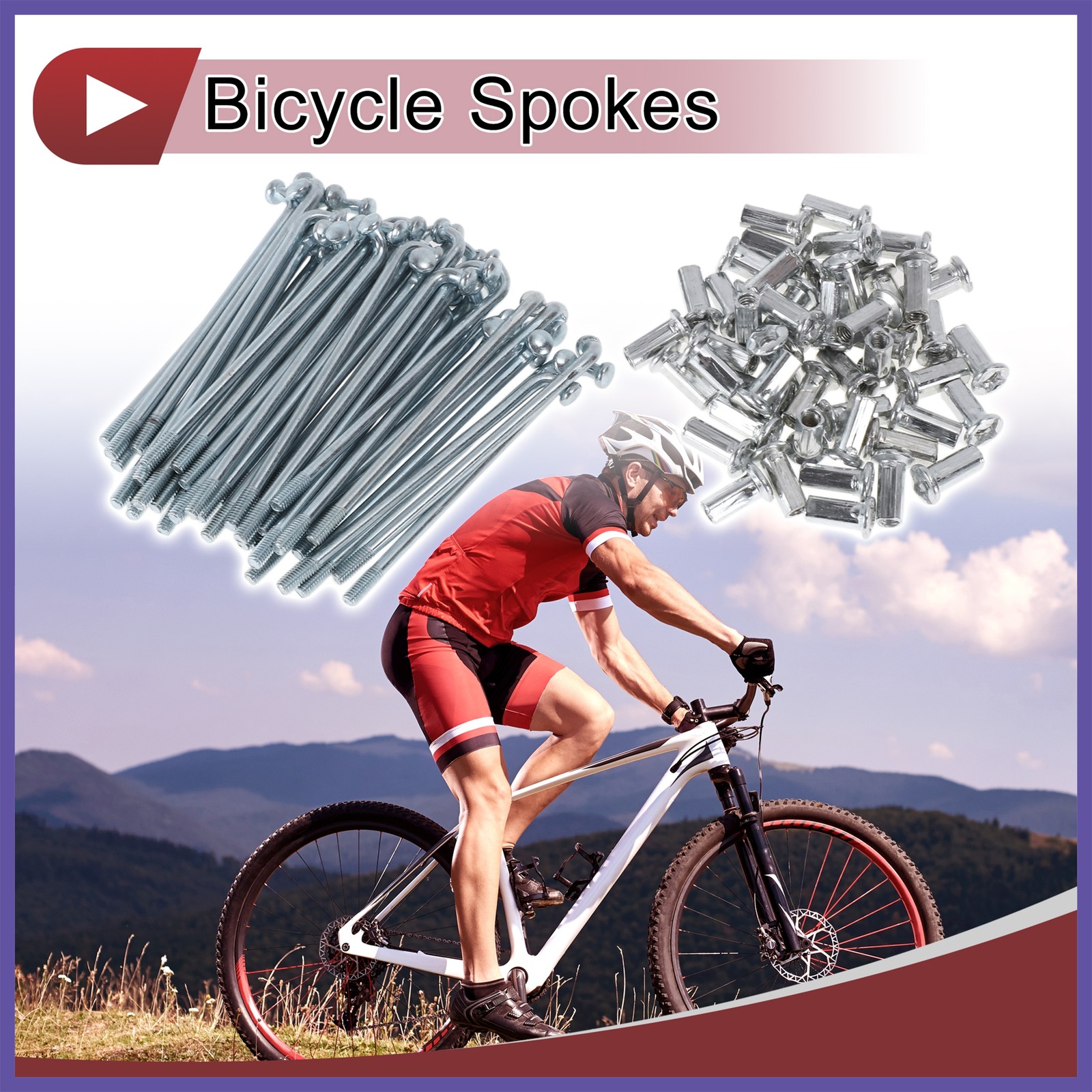 48Set 10G Bicycle Spokes 75mm Bike Wheel Spokes Carbon Steel Galvanized