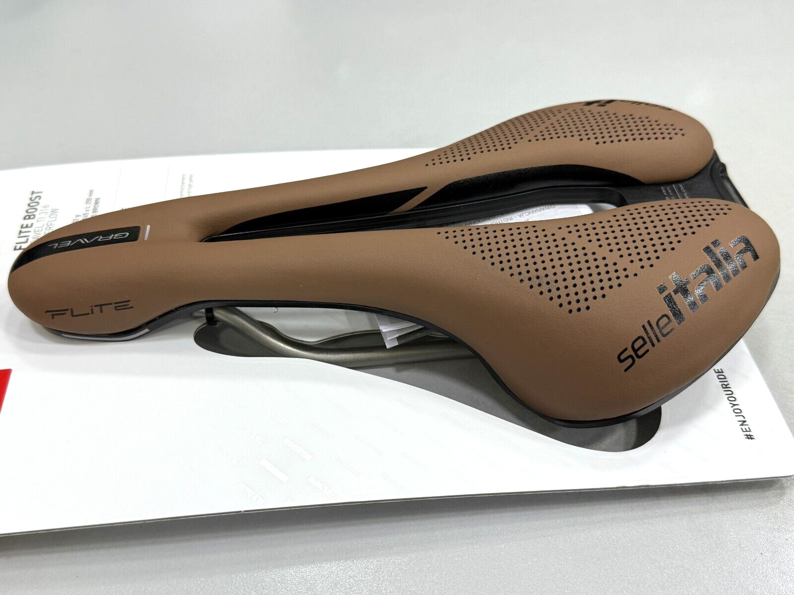 Selle Italia Flite Boost Gravel Ti316 Superflow L3(145x250mm) Saddle Brown
