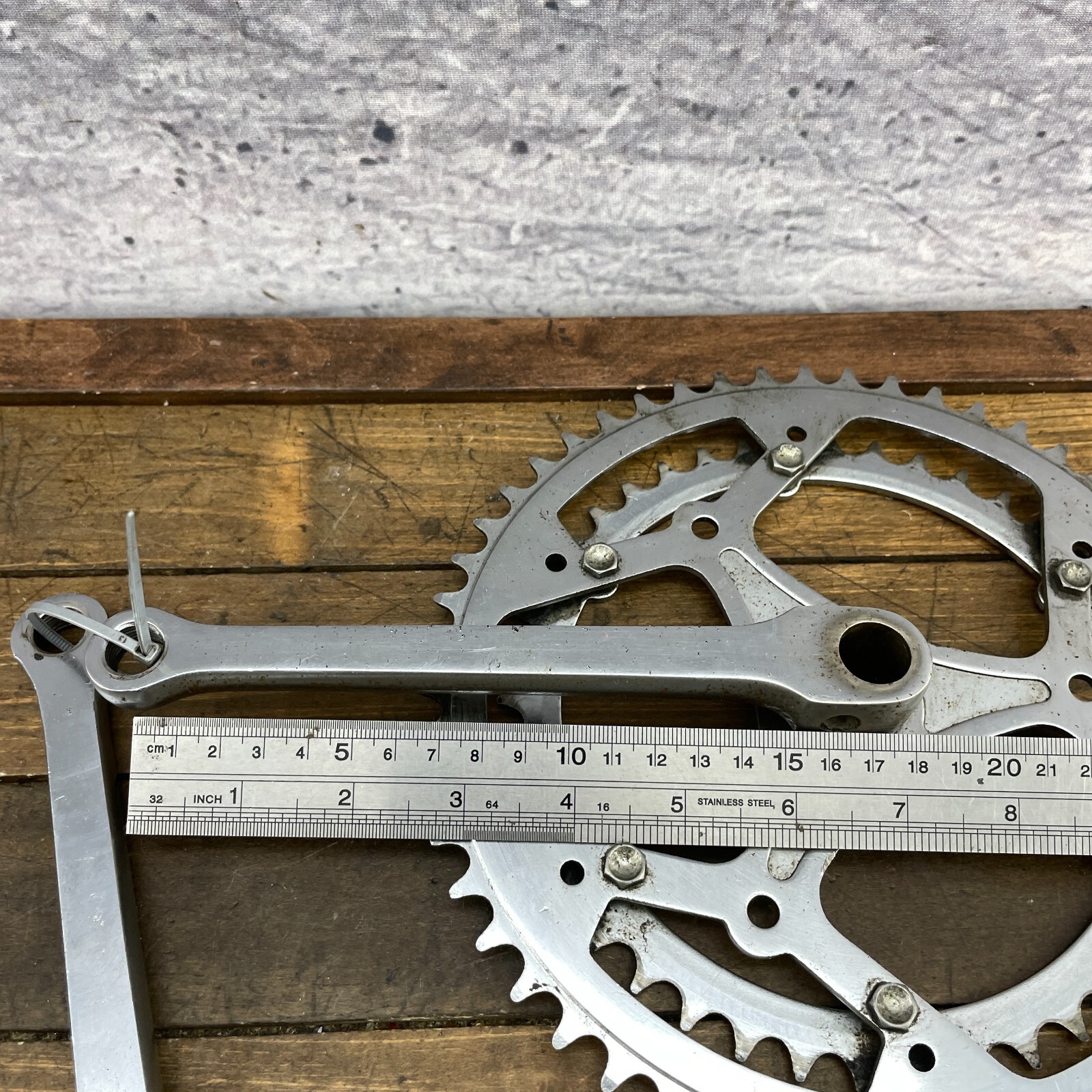Vintage DOUBLE Cottered Crank Set Bottecchia Race 170 mm 70s 60s Steel Cranks