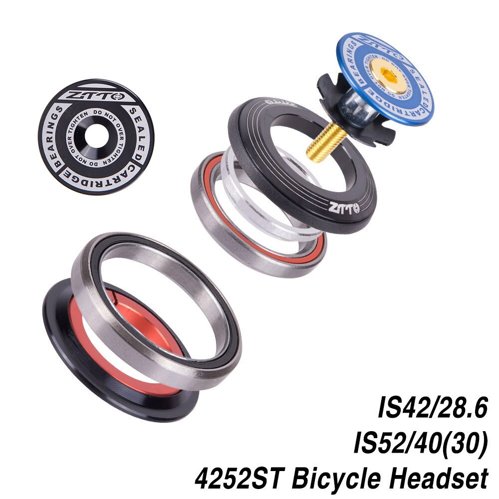 Bicycle Bearing Headset 42mm 52mm 1 1/8″-1 1/2″ Tapered Tube Fork to Straight
