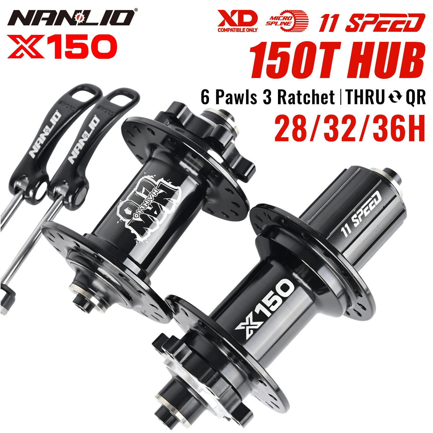 MTB Bike Hub 6 Pawl 3 Teeth 150 Click 32 28 36 Holes HG SX NX 8 9 10 11 12 Speed