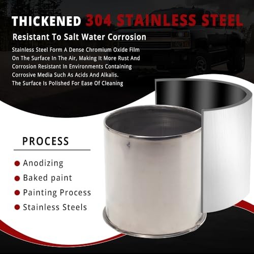 4 PCS 4.25 in Stainless Steel Wheel Center Caps for 4.49 in / 114 mm 2-Chrome