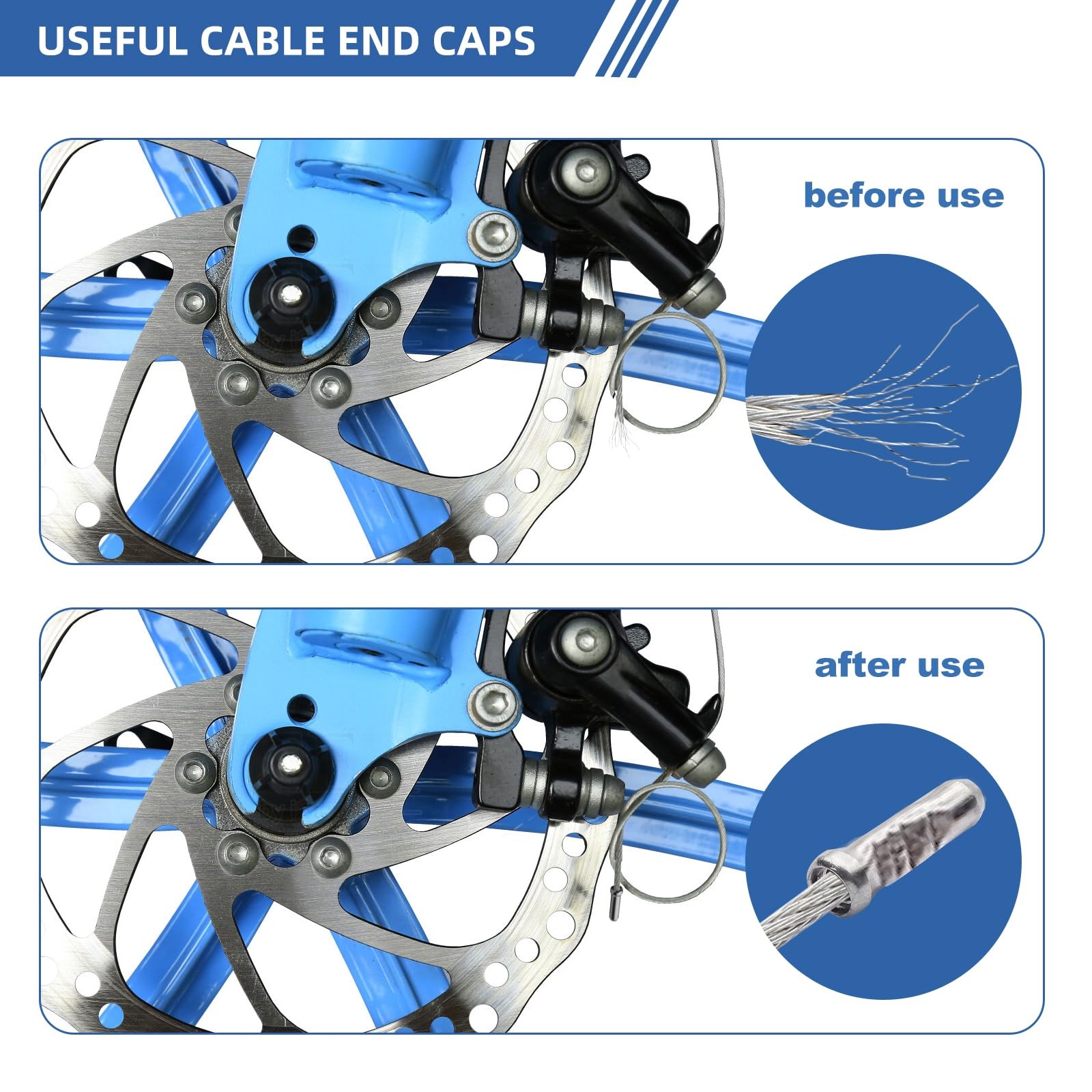 Bike Cable End Caps, Clasps, as shown in the figure, Silver, Black