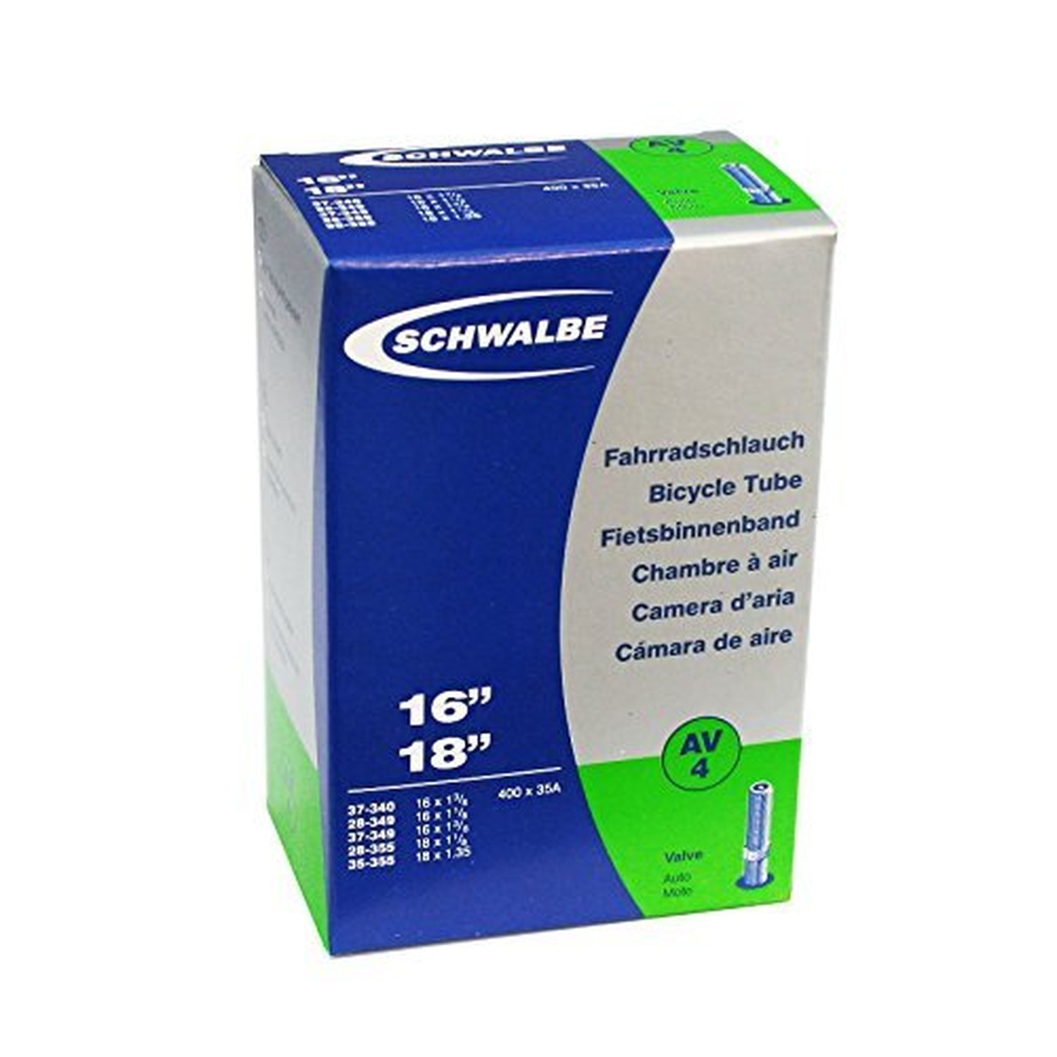 Schwalbe AV4 Tube Schrader (450 x 35A) – 16 x 1 1/8-1.35 Inches by Schwalbe