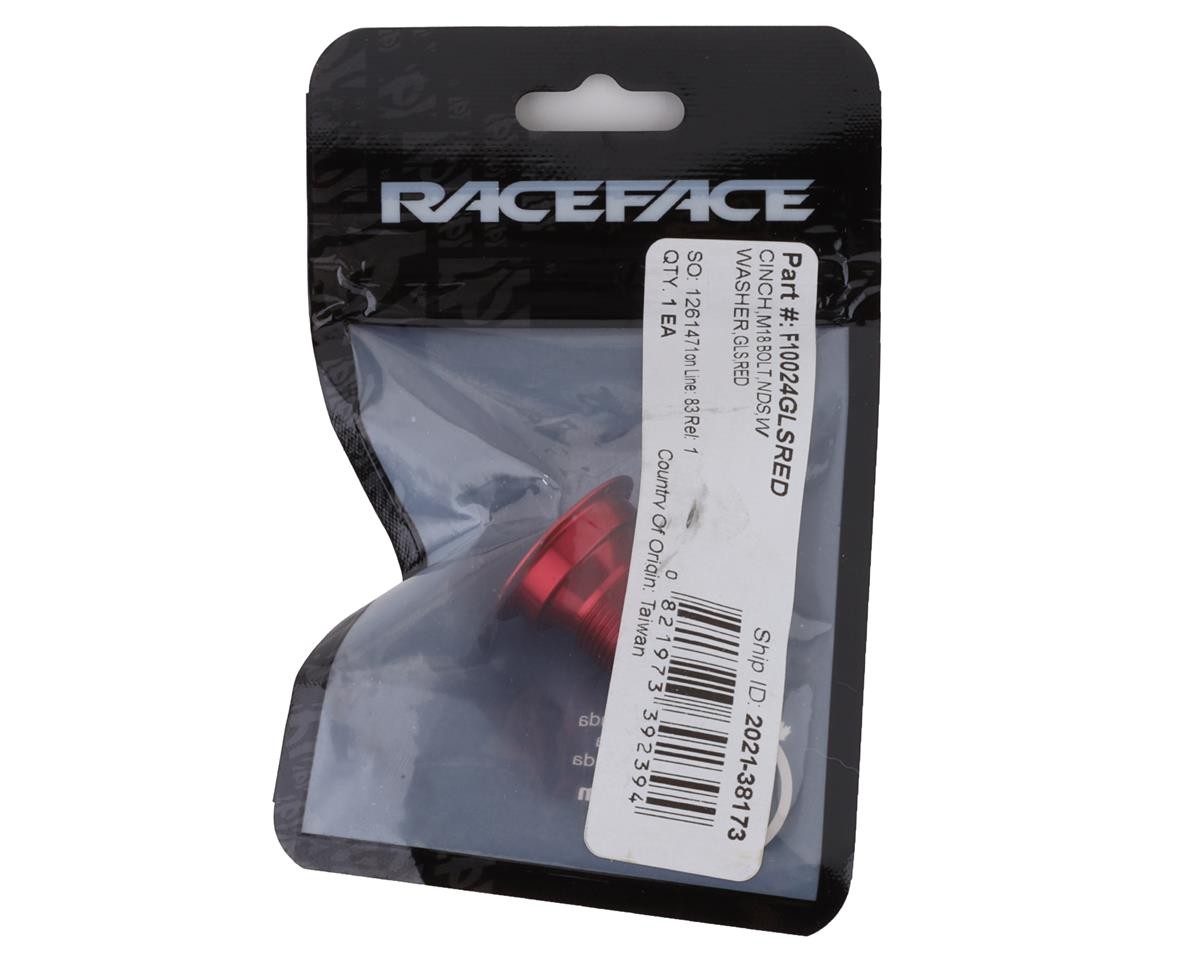 Race Face CINCH Crank Bolt w/ Washer (Gloss Red) (NDS) (M18) [F10024GLSRED]