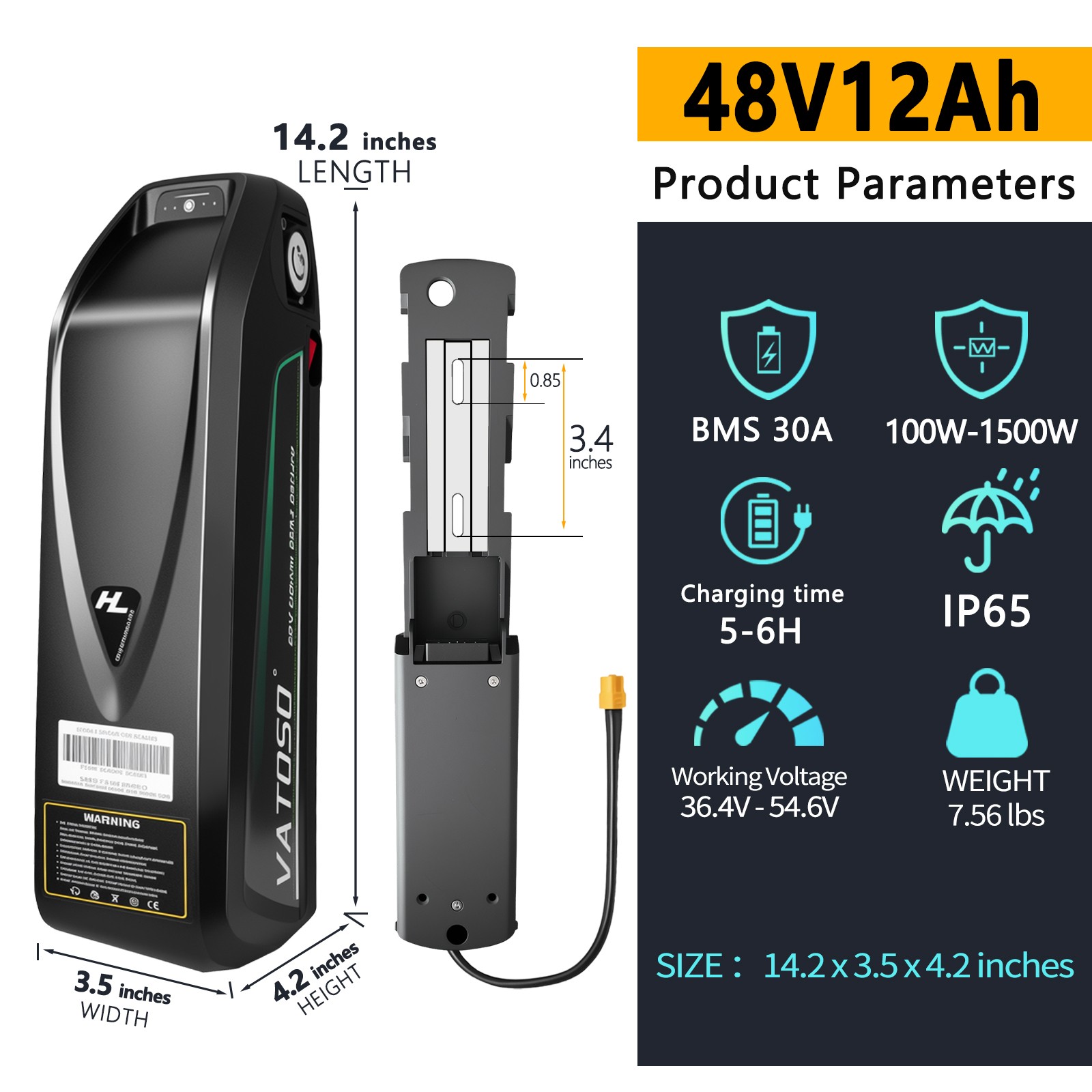 48V36V Lithium Battery , 12A/20AH for Electric Bikes,Scooters ( 200W-1500W )