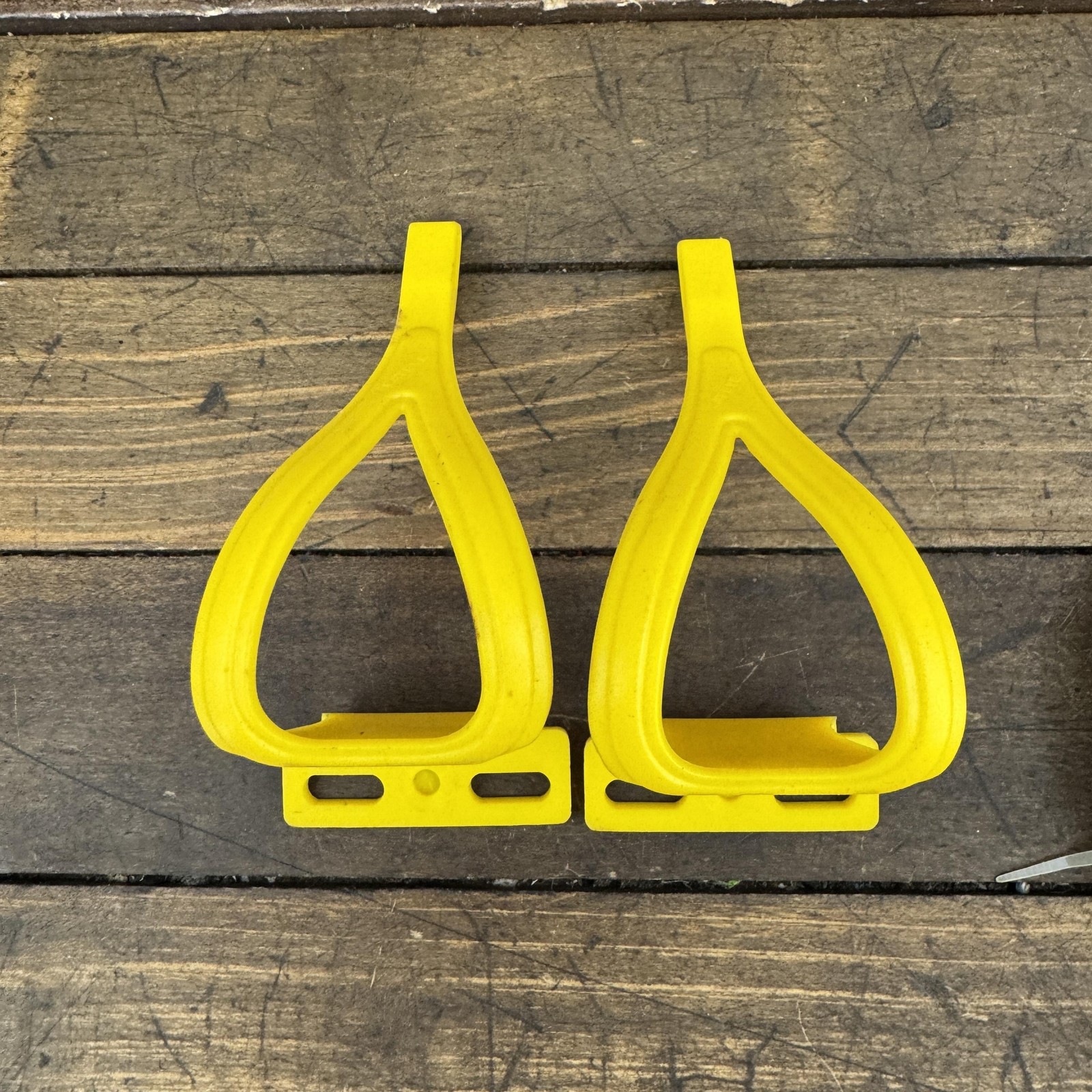 Vintage CatEye Toe Clips Straps Pair Yellow NOS 95g Road Mountain Bike Japan