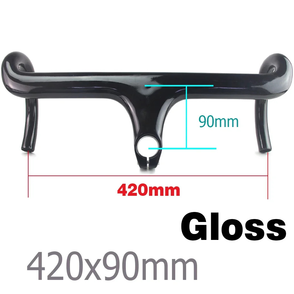 Full Carbon Integrated Handlebar with Spacers Road Gravel Bikes Drop Bar 28.6mm
