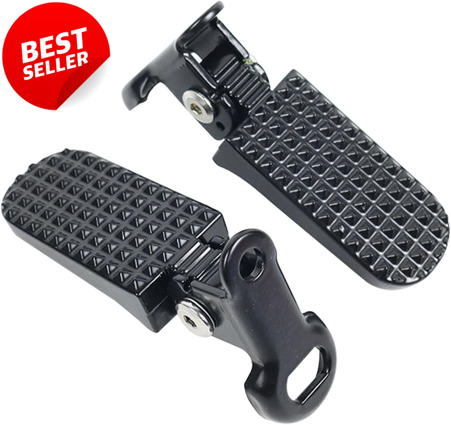 1 Pair Bike Foot Pegs Aluminum Alloy Non-Slip Folding Rear Pedals MTB E-Bike – U
