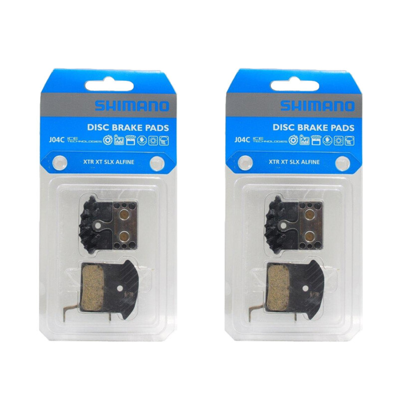 2Pairs Shimano J04C Metal Bike Disc Brake Pads XTR XT SLX ICE Tech Cooling Fin
